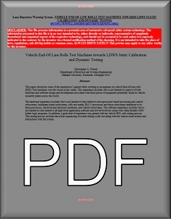 Image of cover page from draft paper on LDW static cal and dynamic testing from EOL Rolls test system