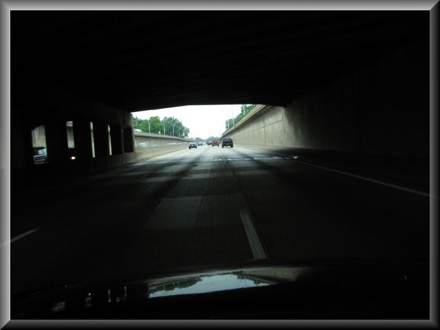 Road scene image with inadequate tunnel lighting