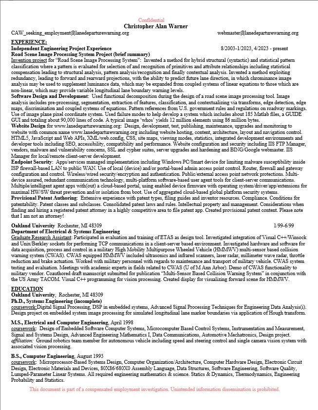 Non automotive background snippet on invention and website and education