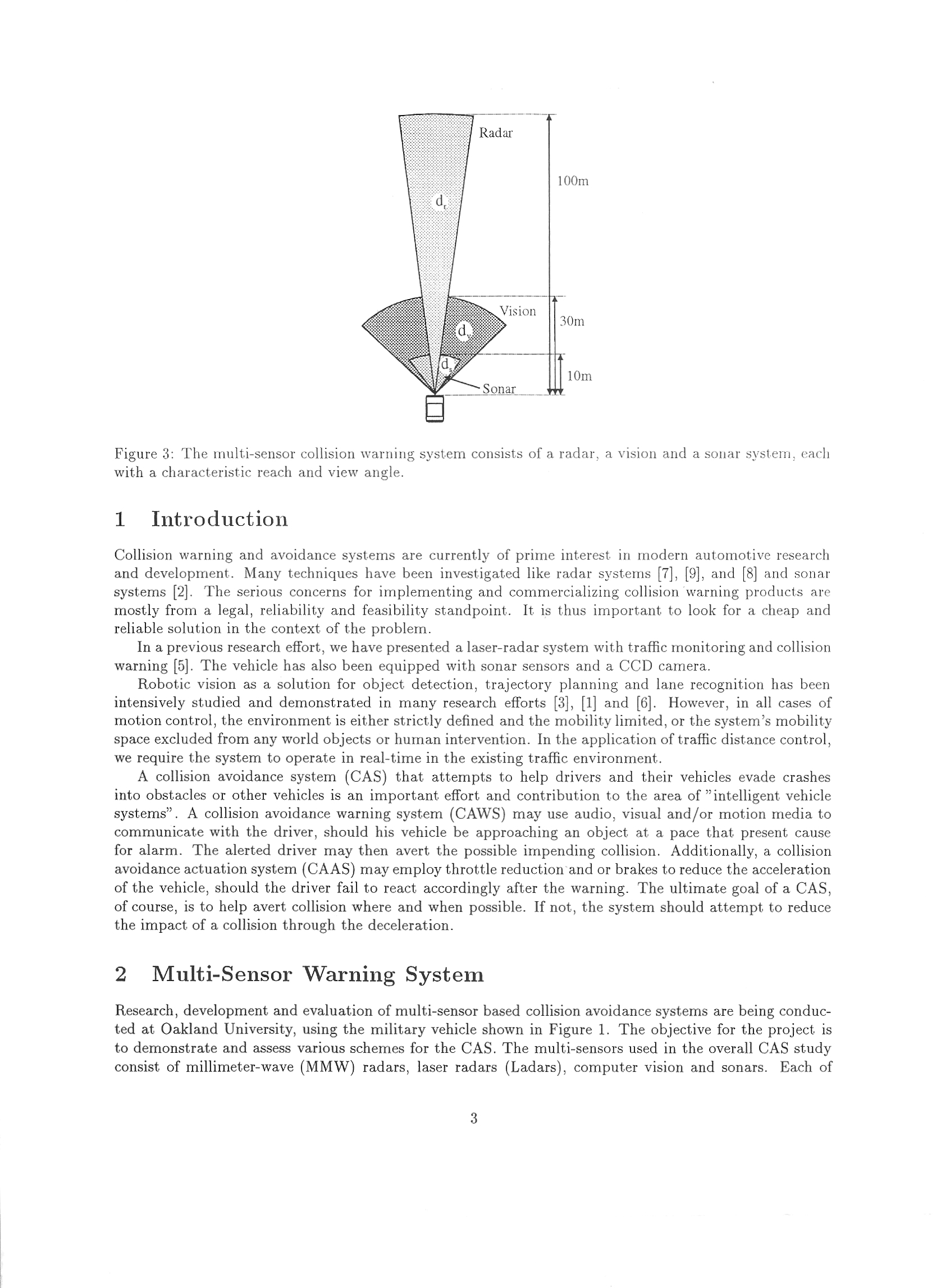 Introduction page and description of Multi-Sensor Warning System