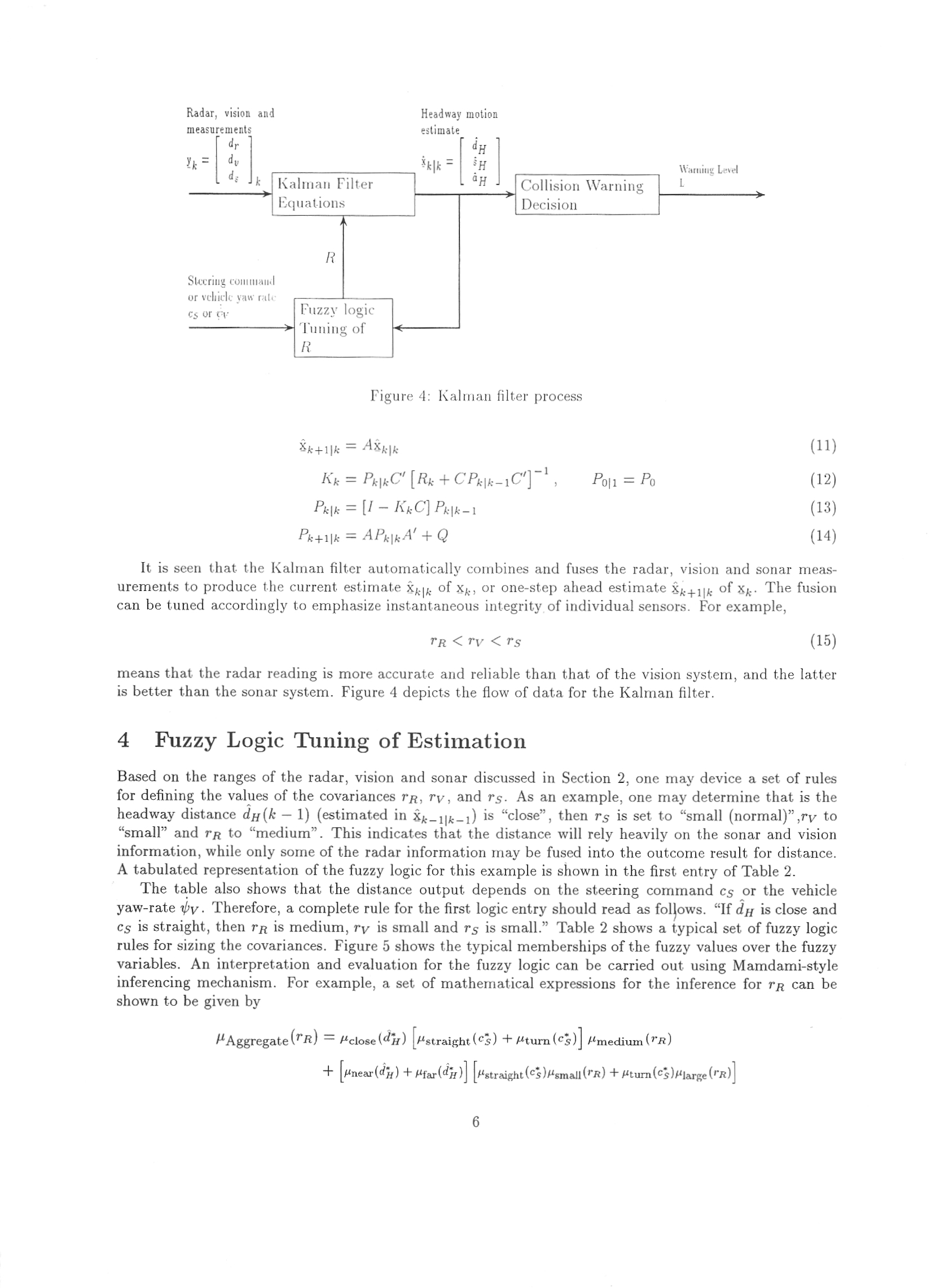 Kalman Filter Process and Fuzzy Logic Tuning of Estimation