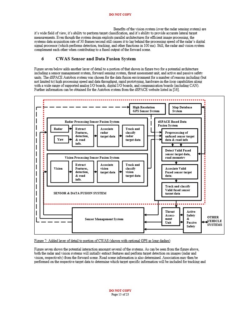 An added layer of detail to the potential architecture for the CWAS including Sensor and Data Fusion System