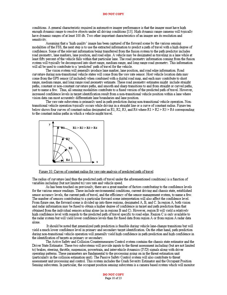 Path prediction subsystem, contributing sensing modalities and the active safety and collision countermeasures system