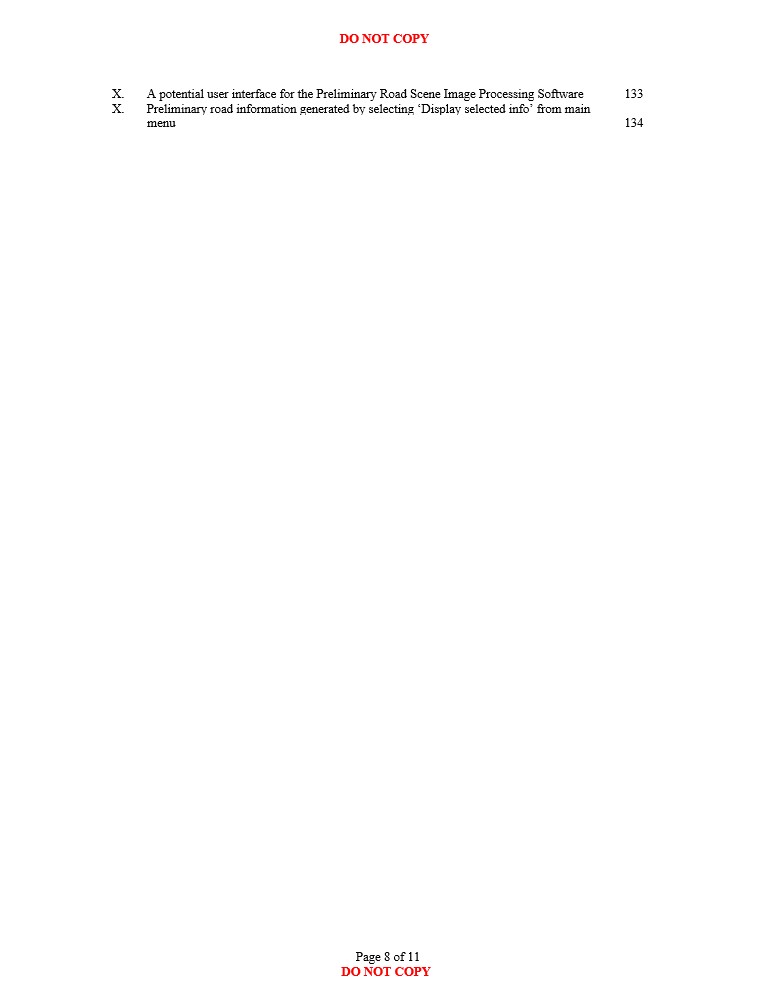 Sixth list of figures page of "Road Scene Image Analysis in Lane Departure Warning Systems"